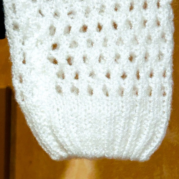 White Knit Dolman Sleeve Sweater Cardigan - Picture 7 of 14